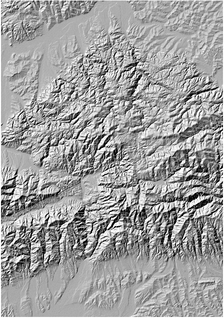 generated hillshade (QGIS visualization)
